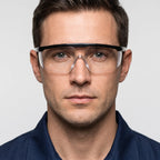 Anti-Scratch Safety Glasses, Clear Lens, Black Frame