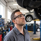 Anti-Scratch Safety Glasses, Clear Lens, Black Frame