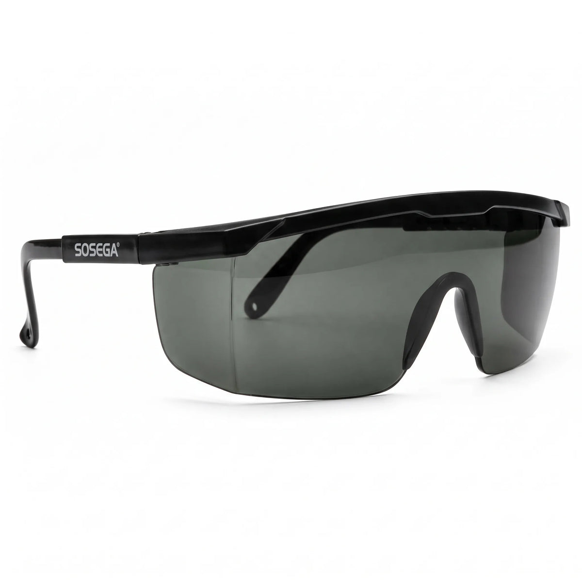 Anti-Scratch Safety Glasses, Grey Lens, Black Frame
