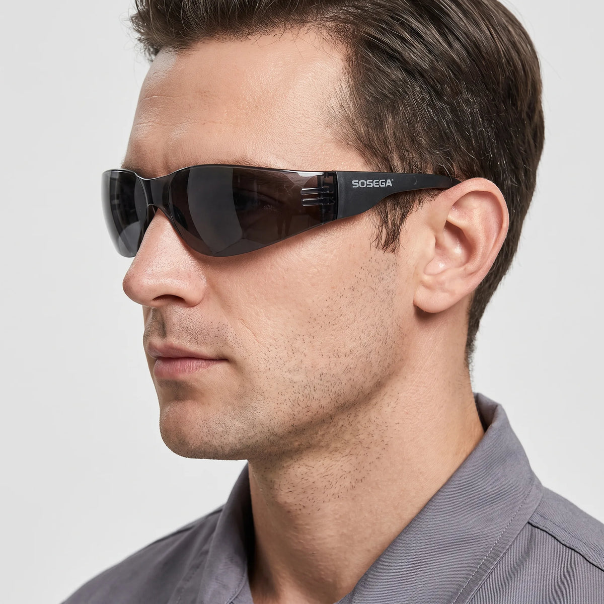 Anti-Scratch Safety Glasses, Grey Lens