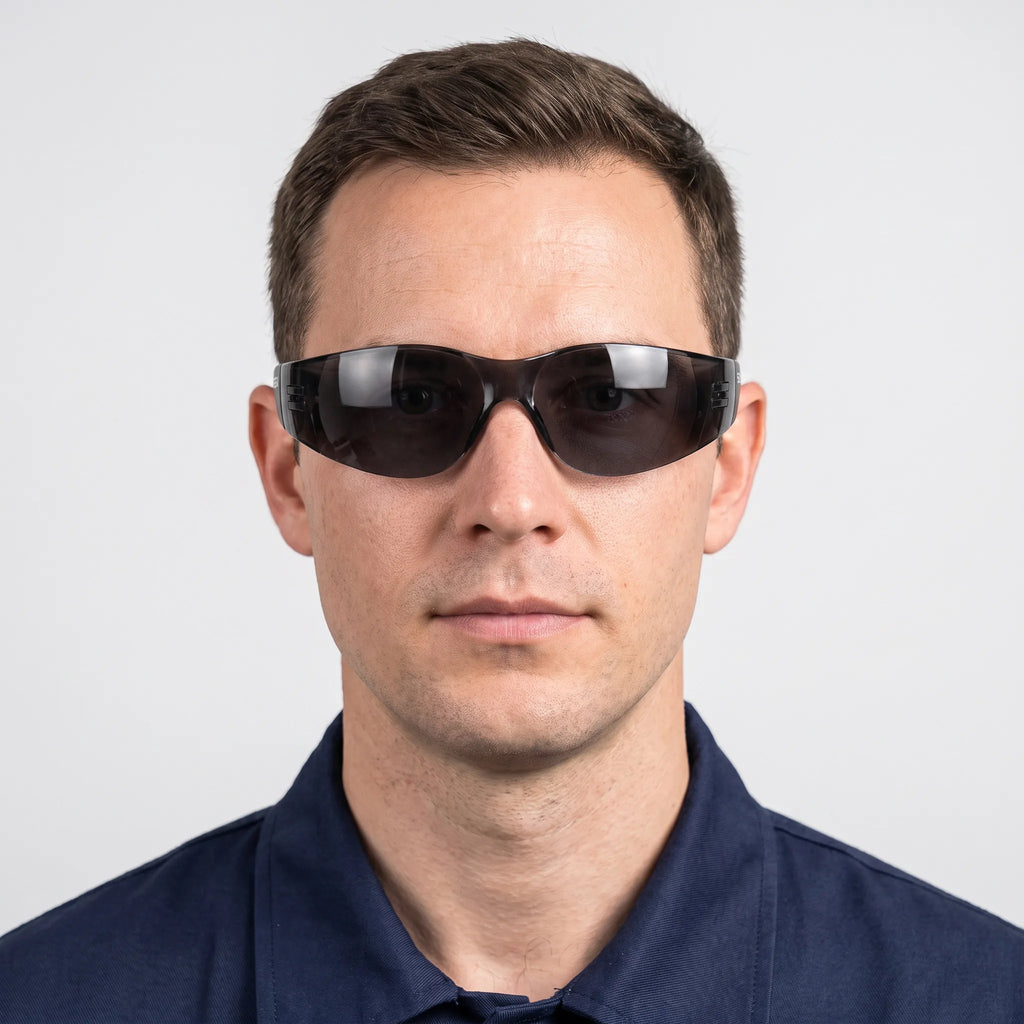 Anti-Scratch Safety Glasses, Grey Lens