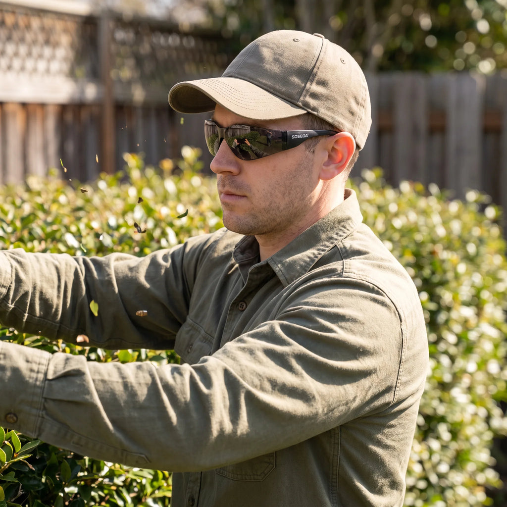 Anti-Scratch Safety Glasses, Grey IN/OUT Lens