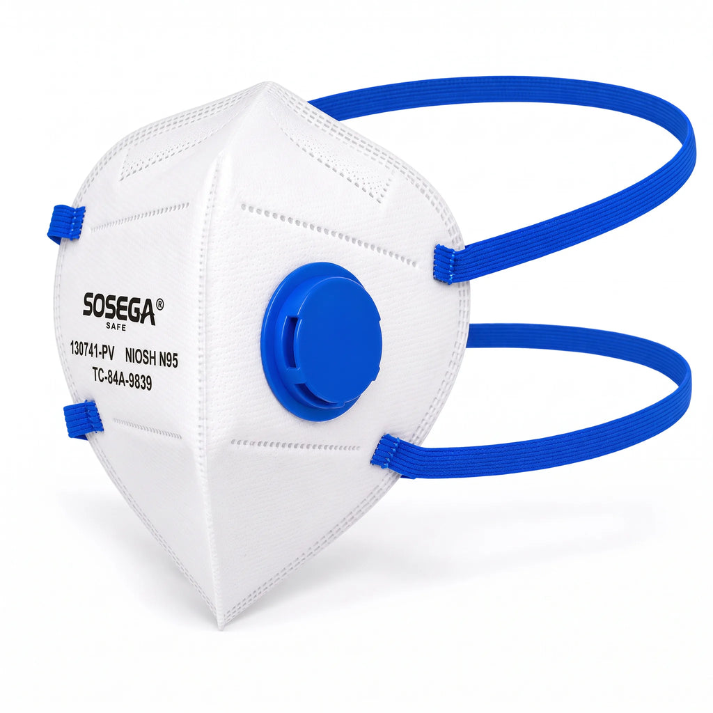 N95 Disposable Mask with Valve, White