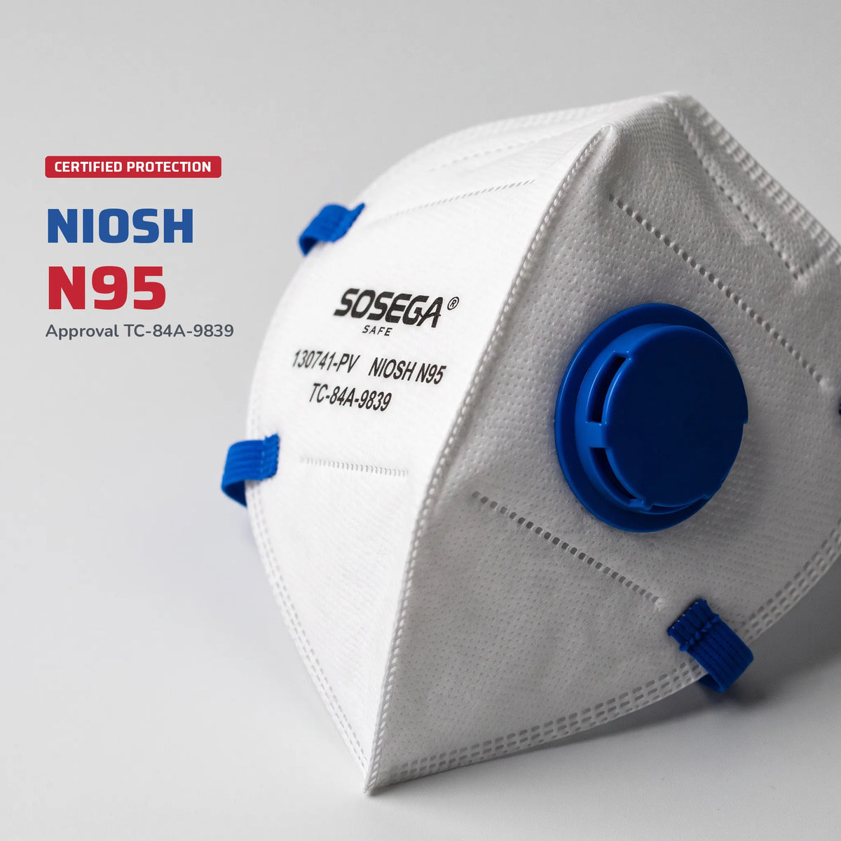 N95 Disposable Mask with Valve, White