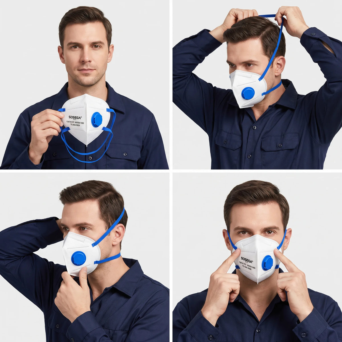 N95 Disposable Mask with Valve, White