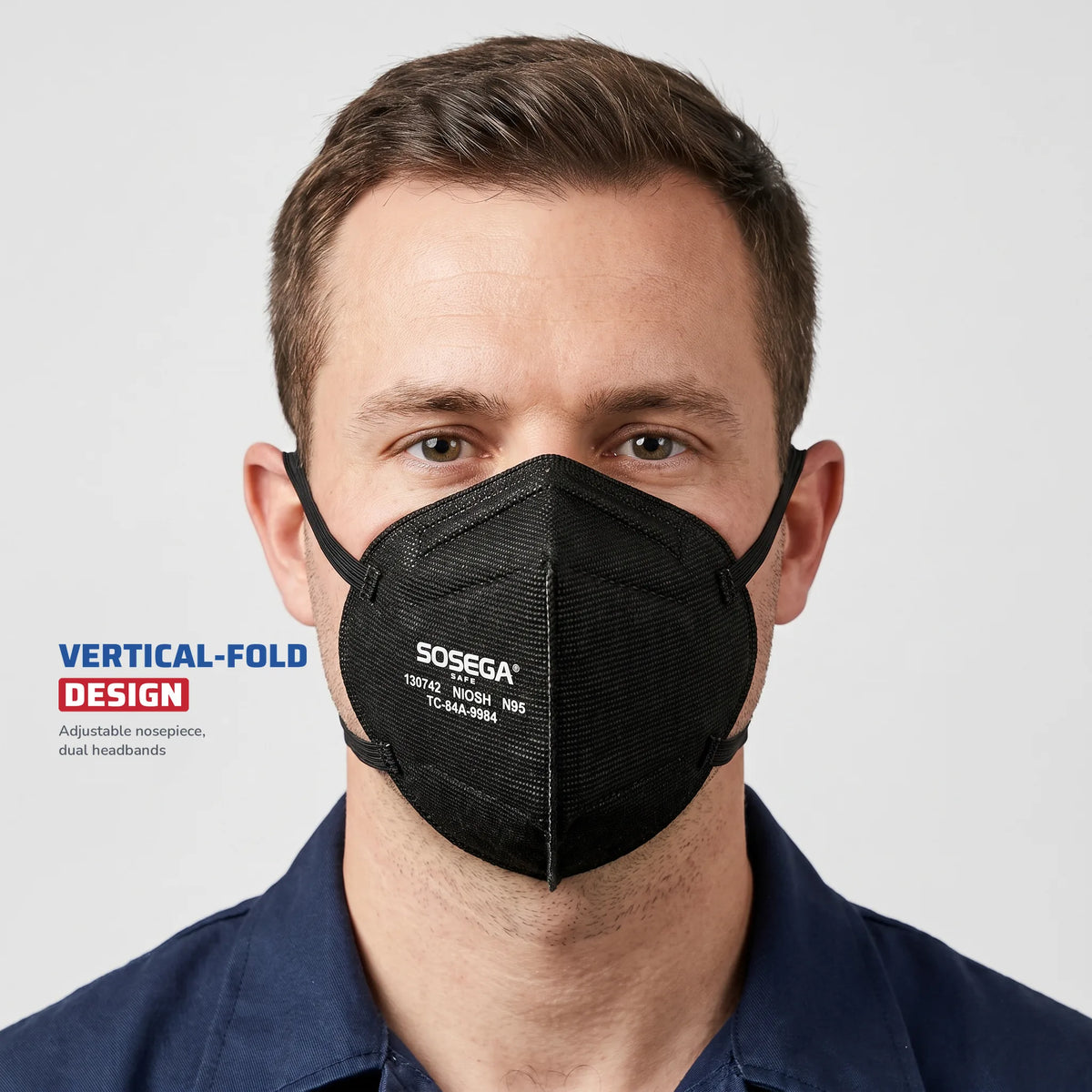 N95 Disposable Mask without Valve, Black