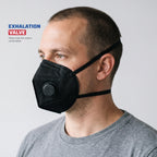 N95 Disposable Mask with Valve, Black