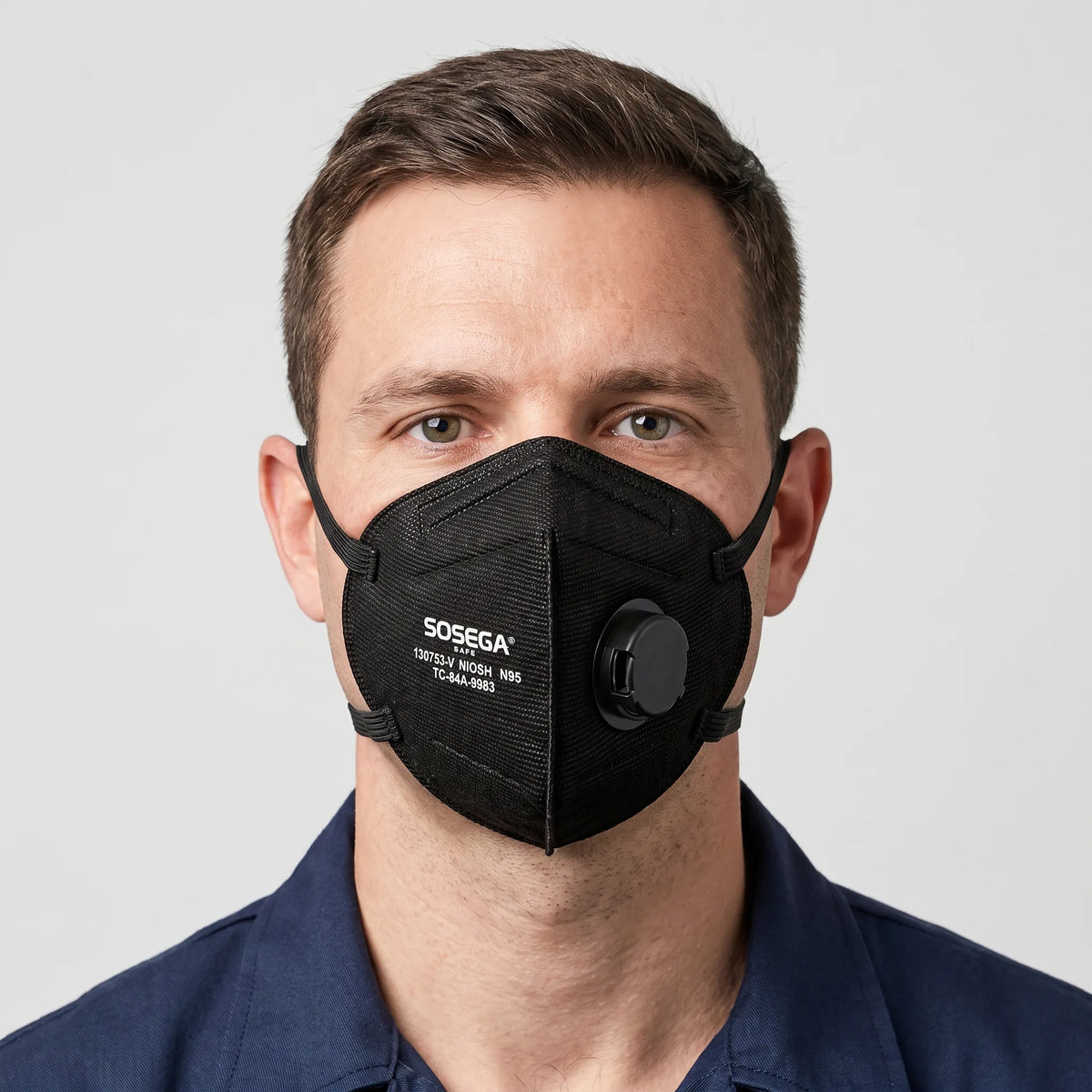 N95 Disposable Mask with Valve, Black