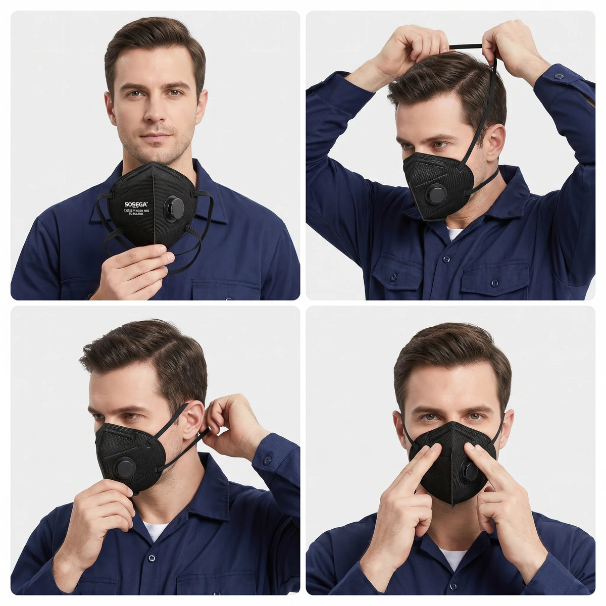 N95 Disposable Mask with Valve, Black