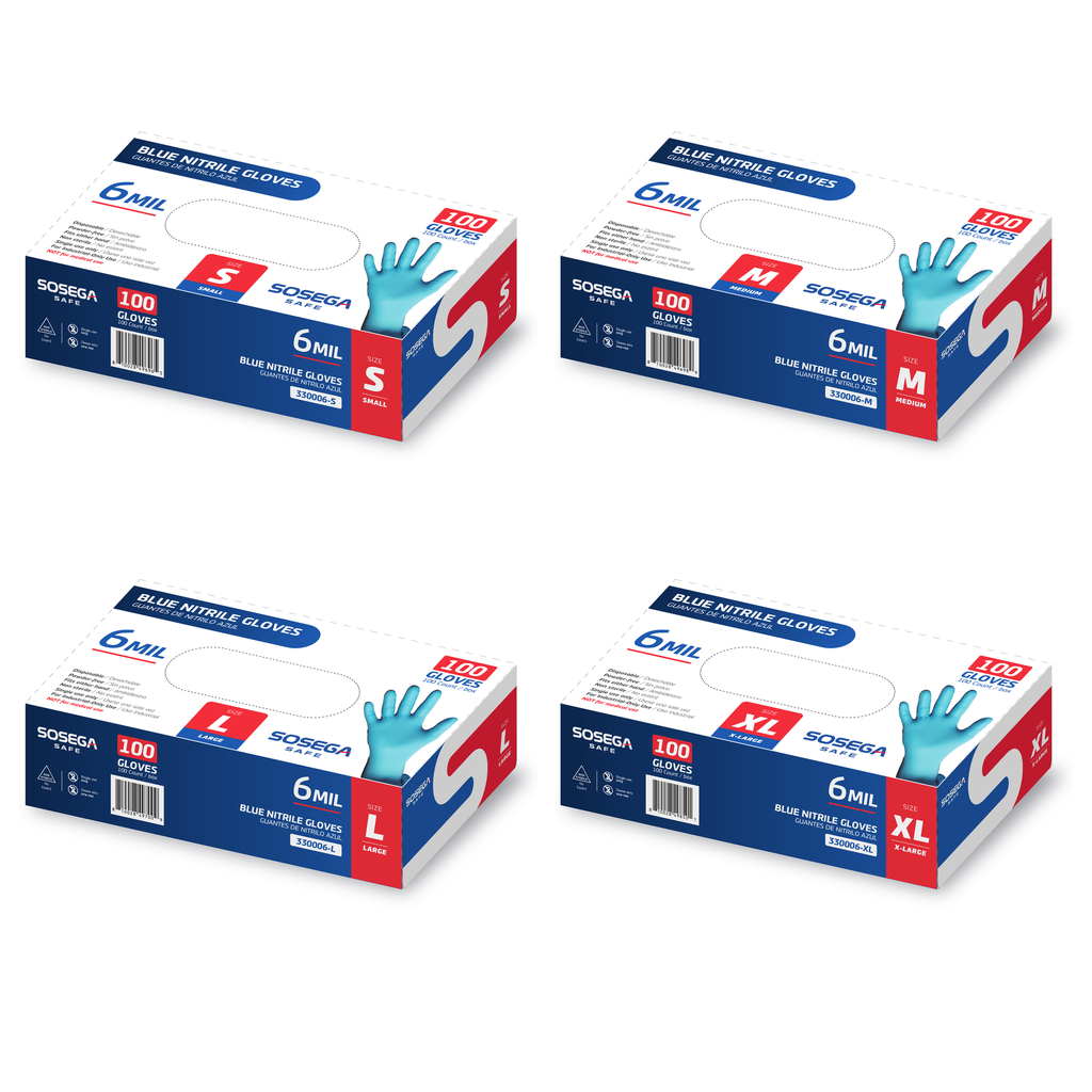 Powder-Free Nitrile Disposable Gloves, Blue, Industrial Use