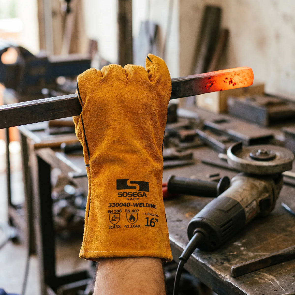 16" Welding Gloves, Split Leather