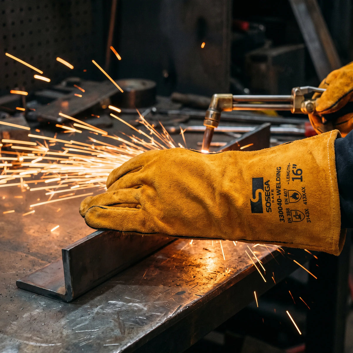 16" Welding Gloves, Split Leather