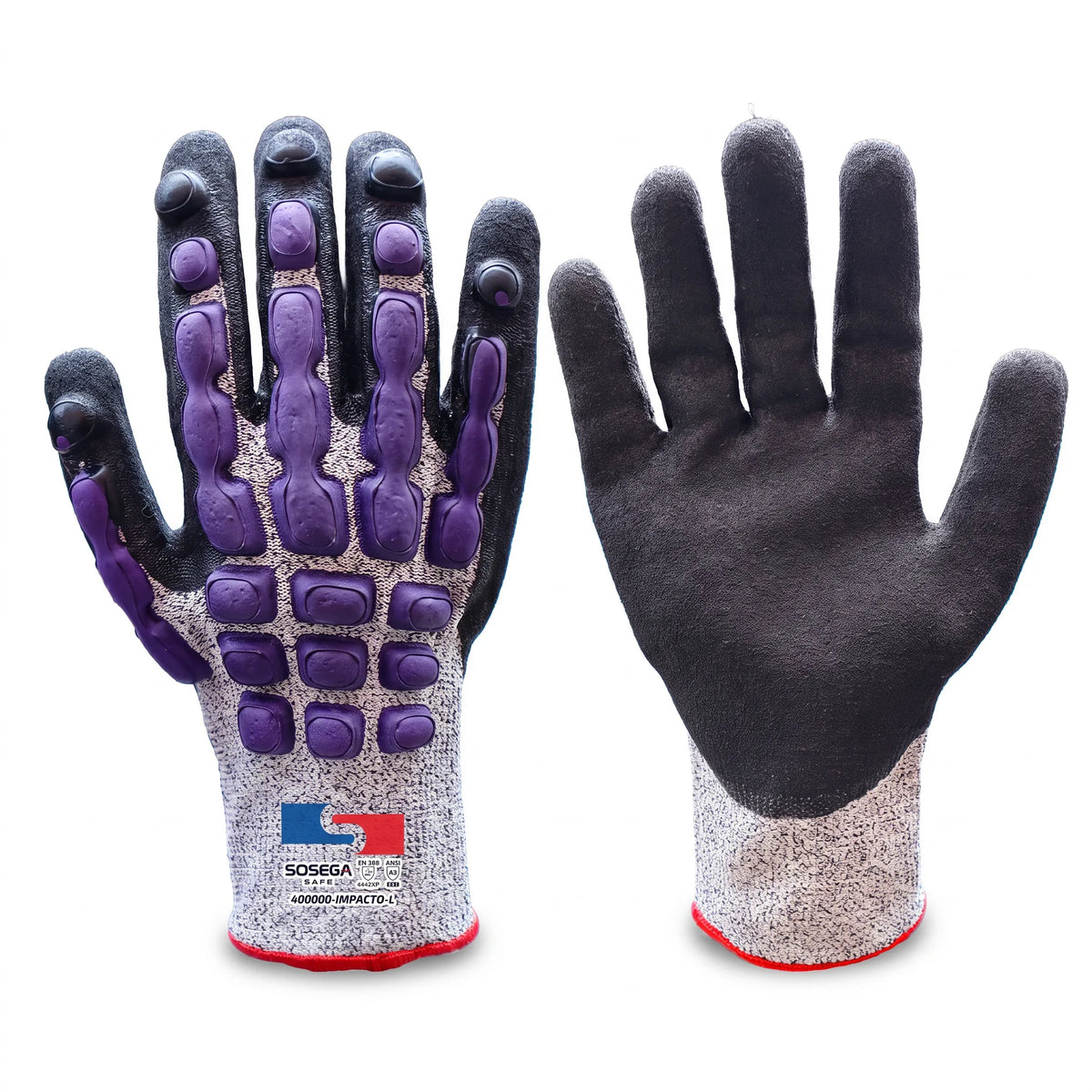 Anti-Impact Sandy Nitrile Coated Gloves, HPPE Shell
