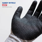 Anti-Impact Sandy Nitrile Coated Gloves, HPPE Shell