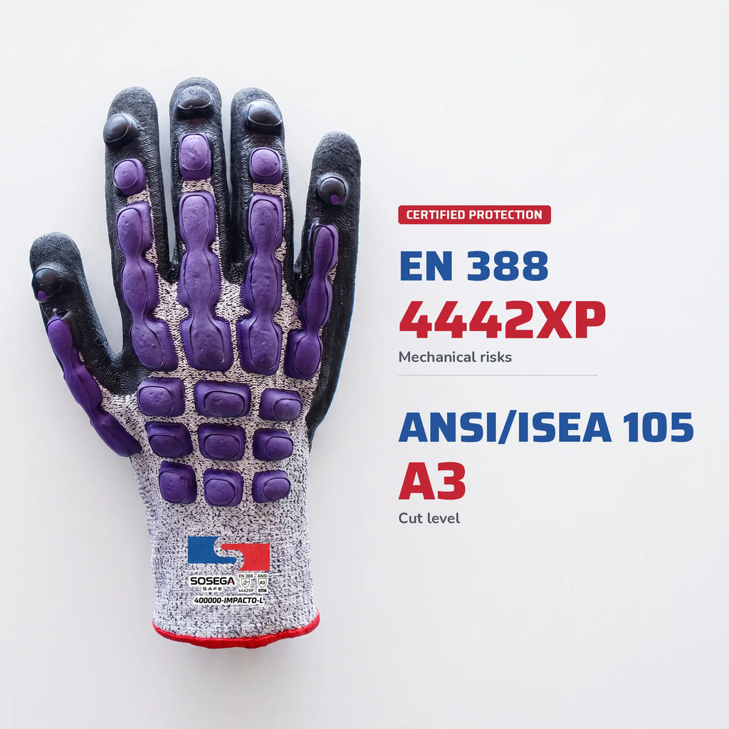 Anti-Impact Sandy Nitrile Coated Gloves, HPPE Shell