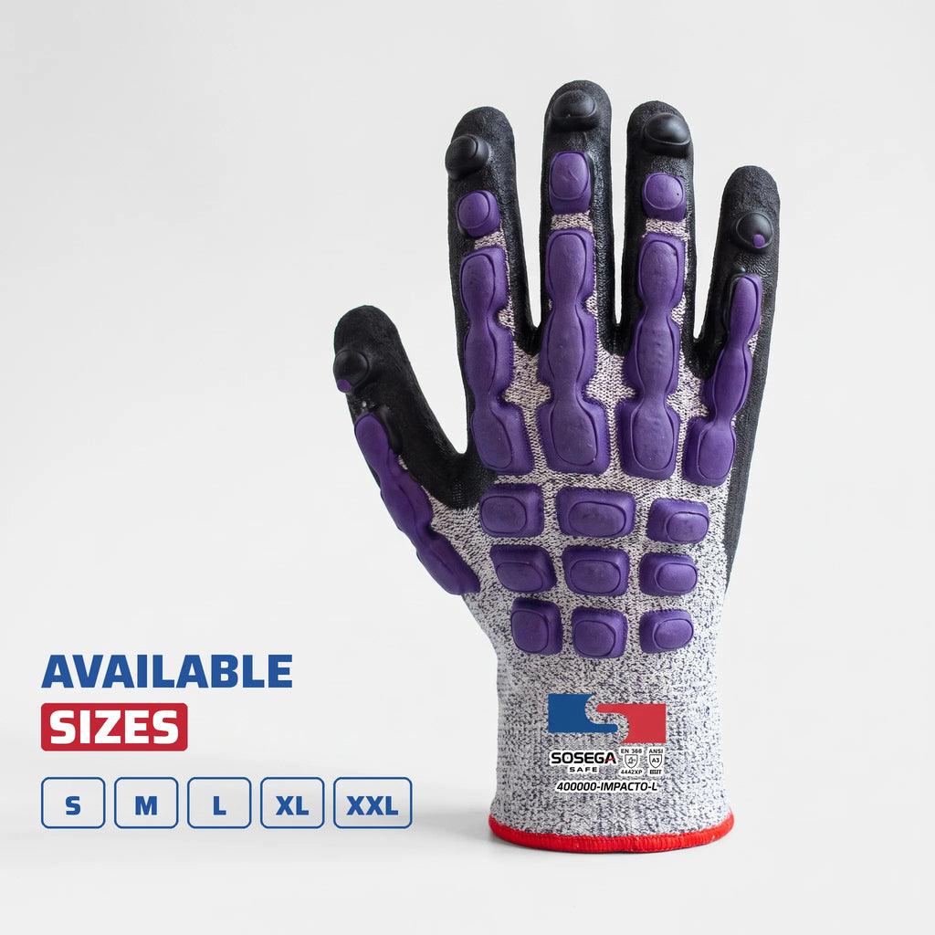 Anti-Impact Sandy Nitrile Coated Gloves, HPPE Shell