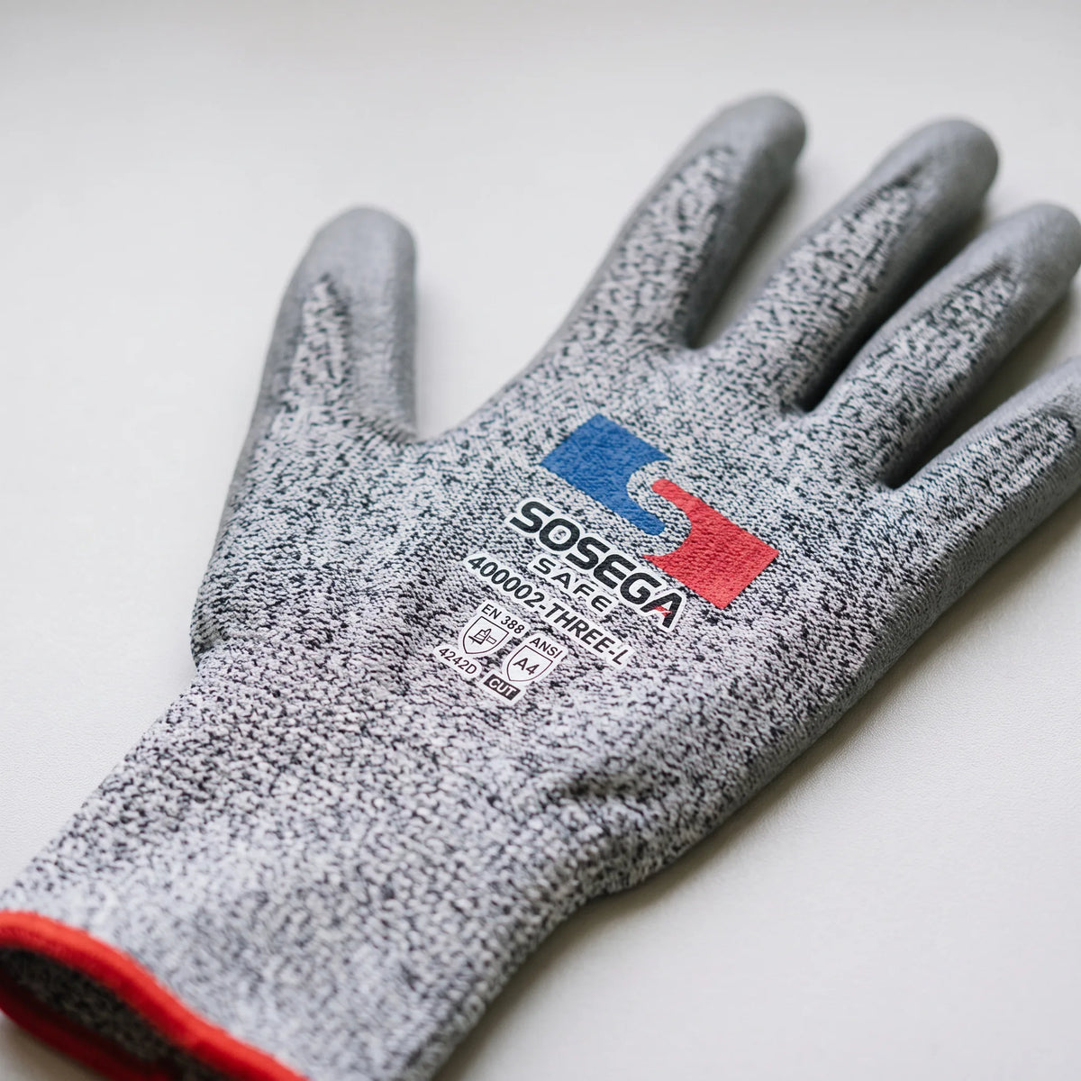 A4 Cut Resistant PU Coated Gloves, HPPE Shell