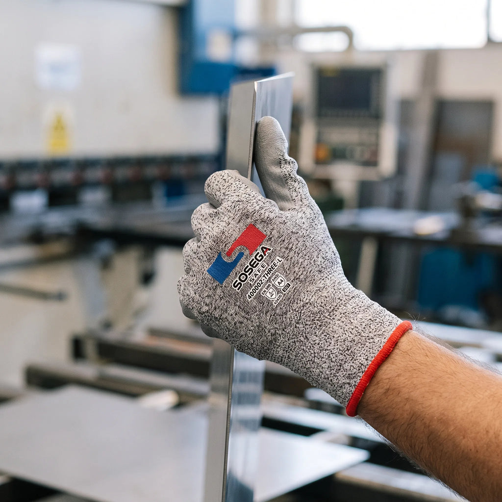 A4 Cut Resistant PU Coated Gloves, HPPE Shell