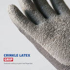 Crinkle Latex Coated Gloves, Polyester Shell