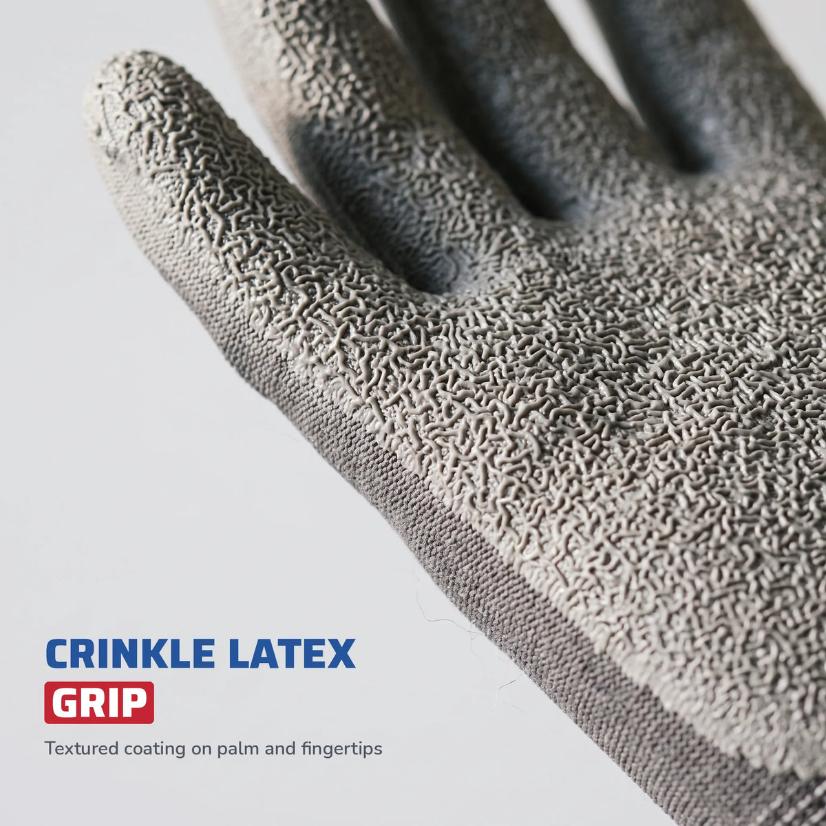 Crinkle Latex Coated Gloves, Polyester Shell
