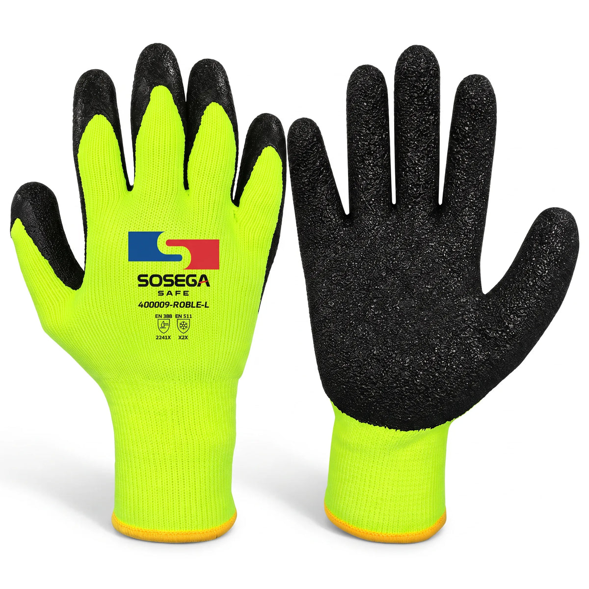 Crinkle Latex Coated Gloves, Acrylic Lining