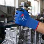 Wave-Pattern Nitrile Coated Gloves, Polyester Shell