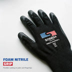 Nitrile Foam Coated Gloves, Polyester Shell