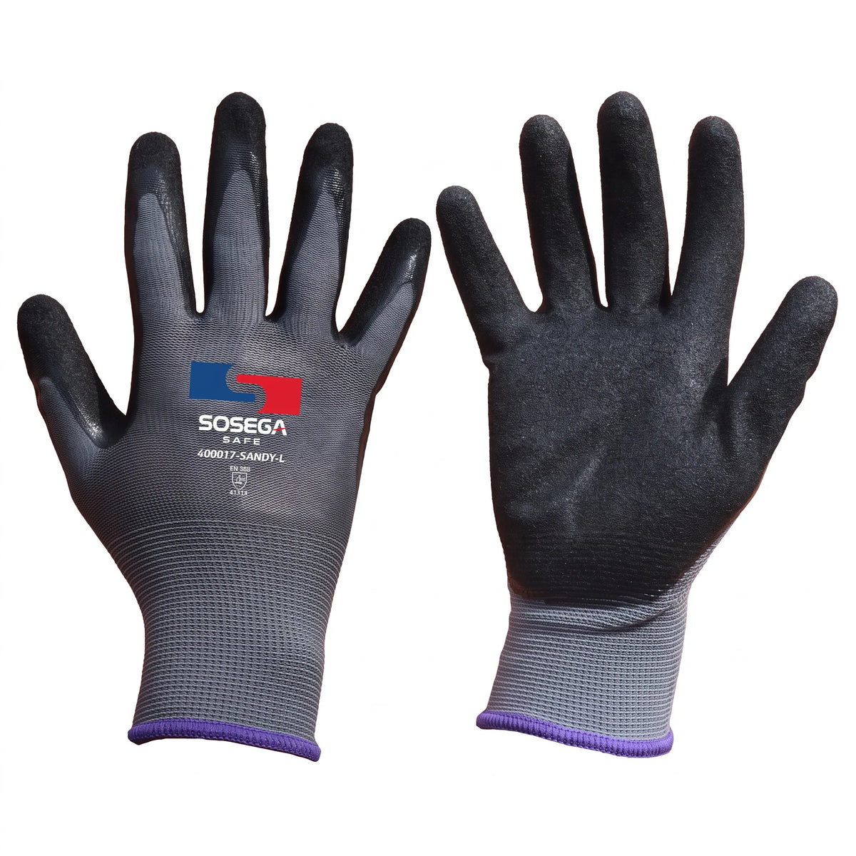 Sandy Nitrile Coated Gloves, Polyester Shell