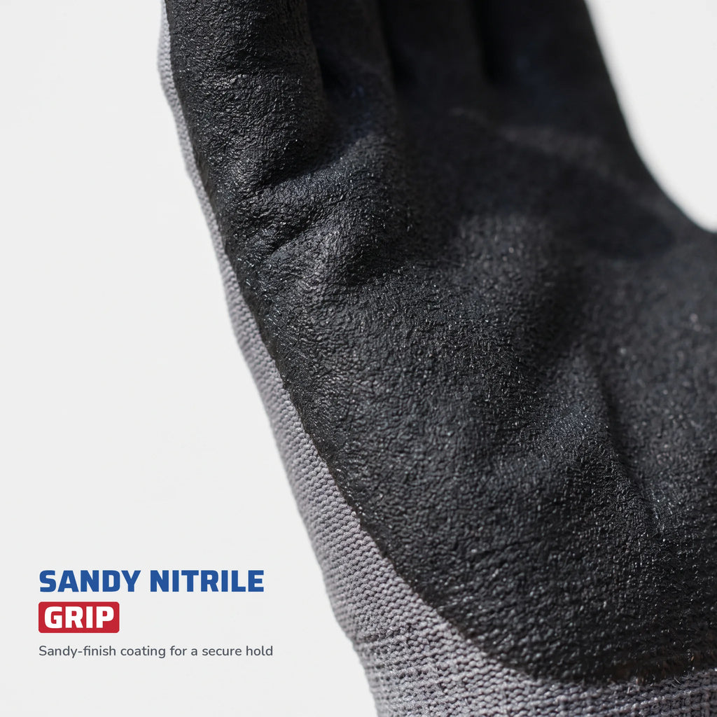 Sandy Nitrile Coated Gloves, Polyester Shell