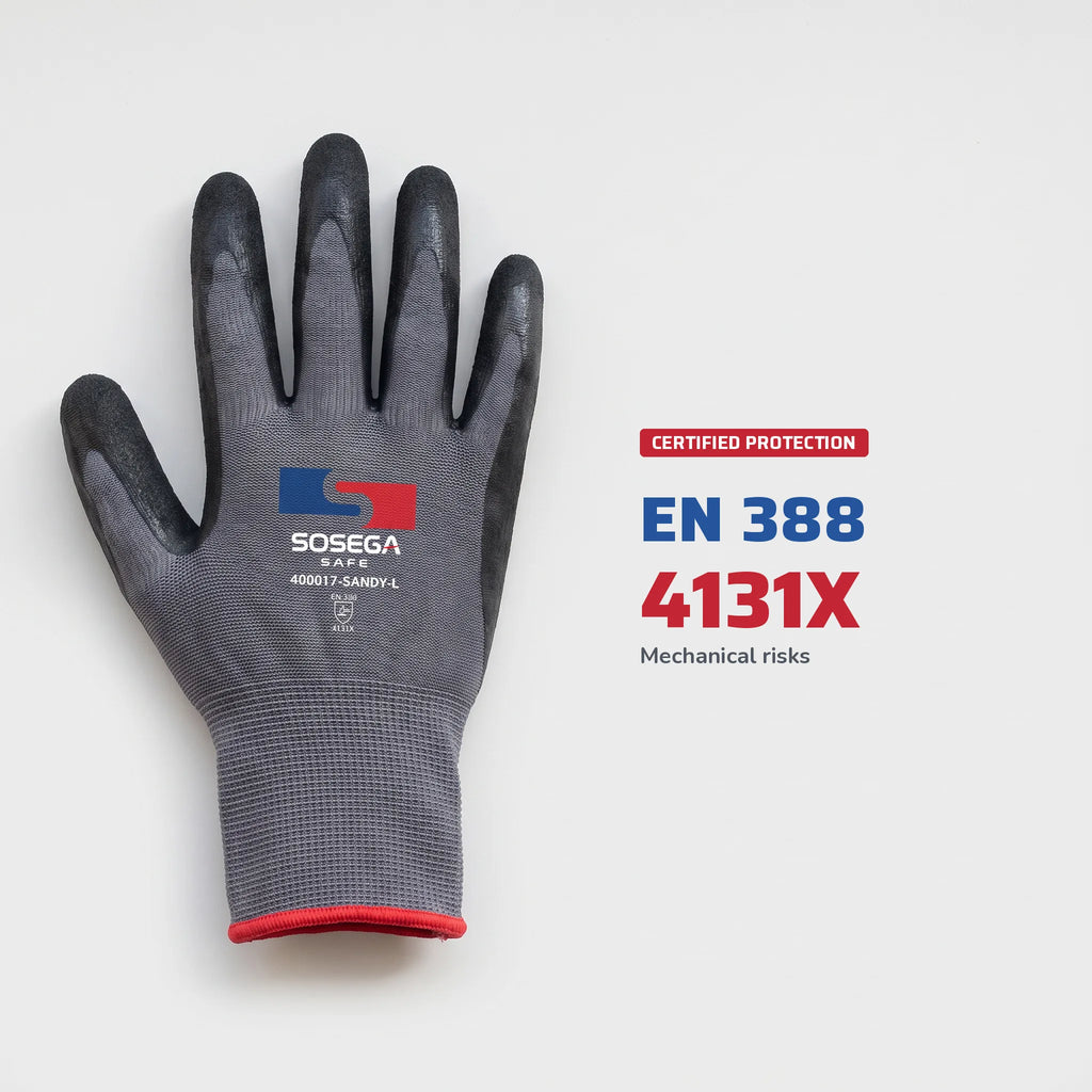 Sandy Nitrile Coated Gloves, Polyester Shell