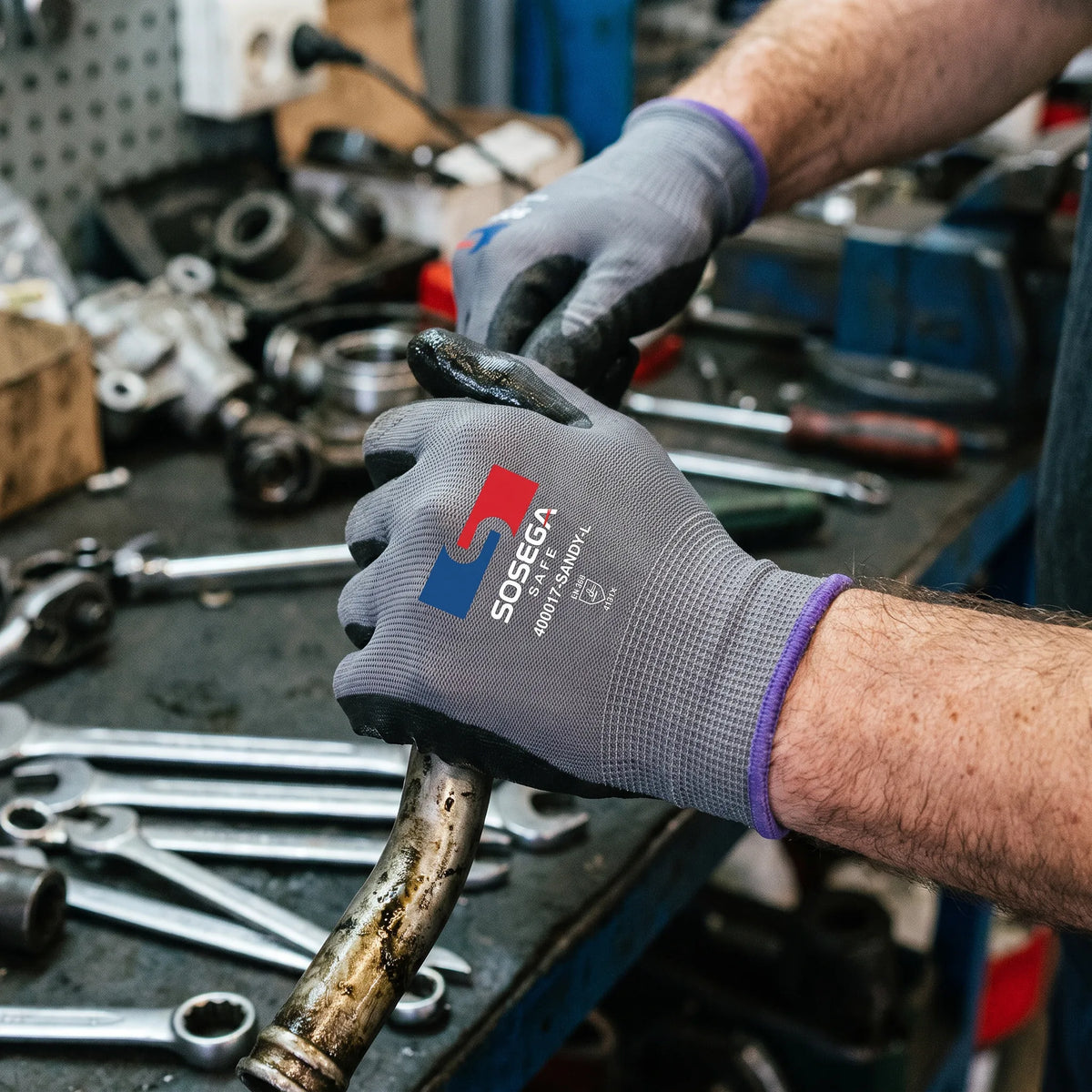 Sandy Nitrile Coated Gloves, Polyester Shell
