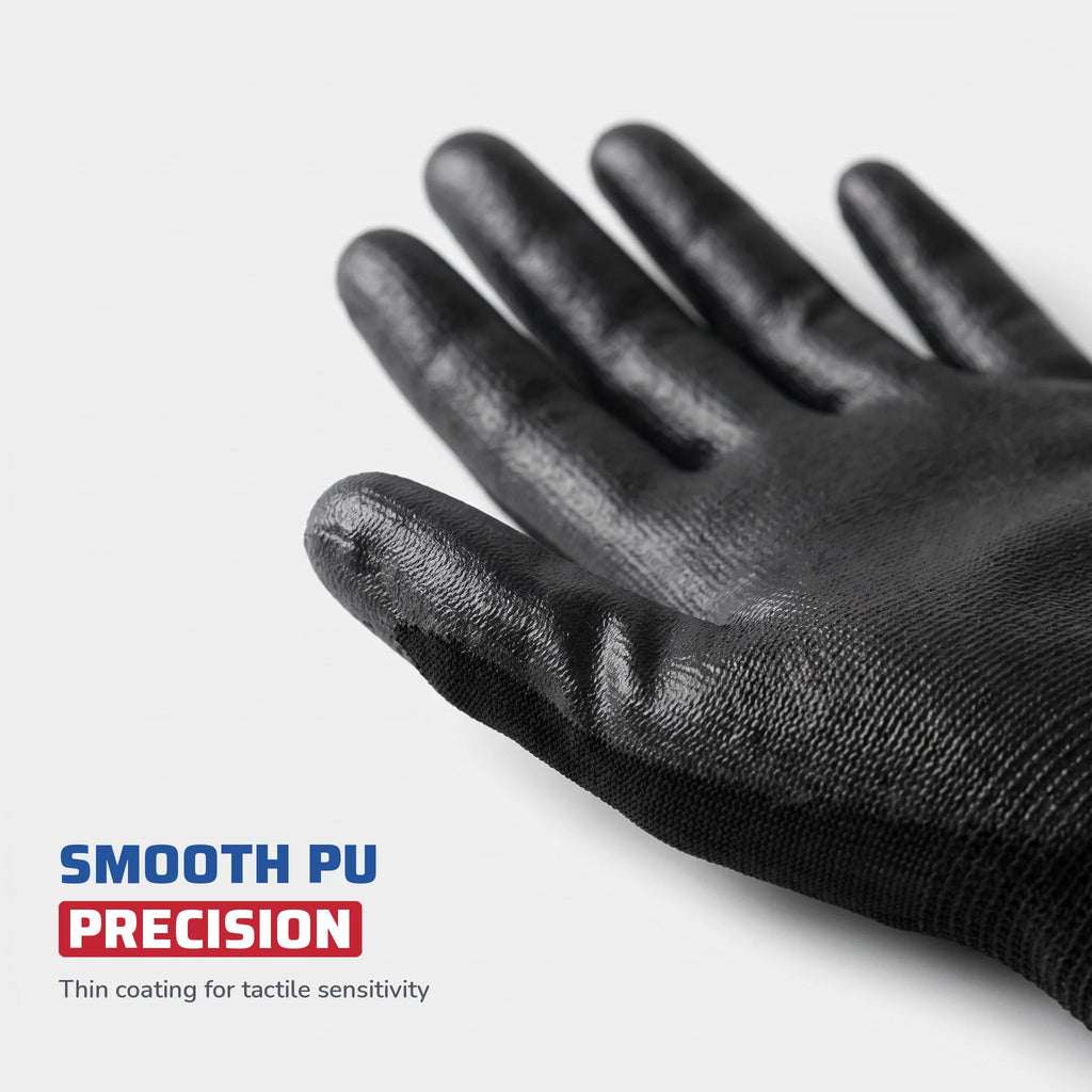 PU Coated Gloves, Polyester Shell