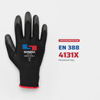 PU Coated Gloves, Polyester Shell
