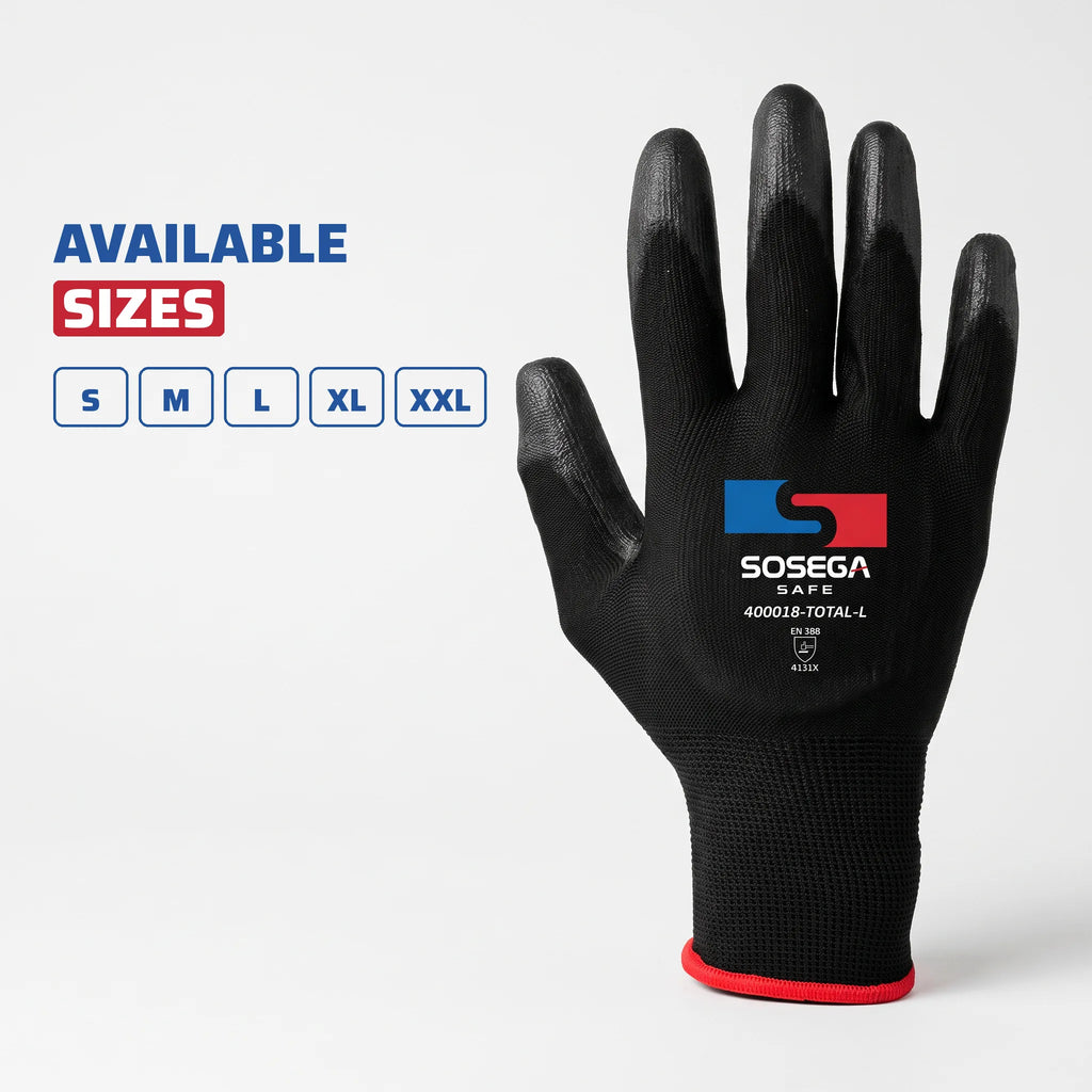 PU Coated Gloves, Polyester Shell