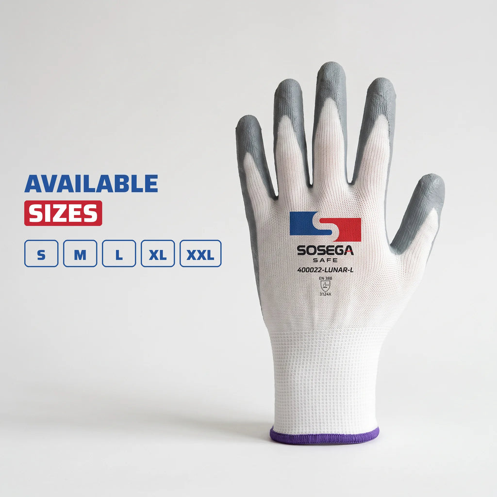 15G Foam Nitrile Coated Gloves, Nylon Spandex Shell