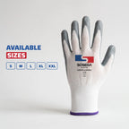 15G Foam Nitrile Coated Gloves, Nylon Spandex Shell
