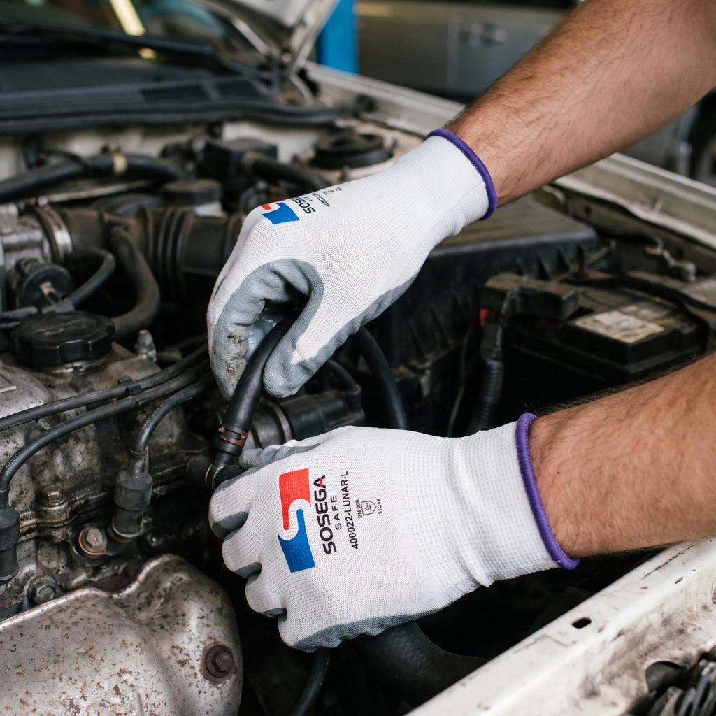 15G Foam Nitrile Coated Gloves, Nylon Spandex Shell