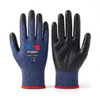 A6 Cut Resistant Nitrile Foam Coated Gloves, HPPE Shell