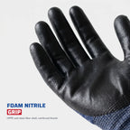 A6 Cut Resistant Nitrile Foam Coated Gloves, HPPE Shell