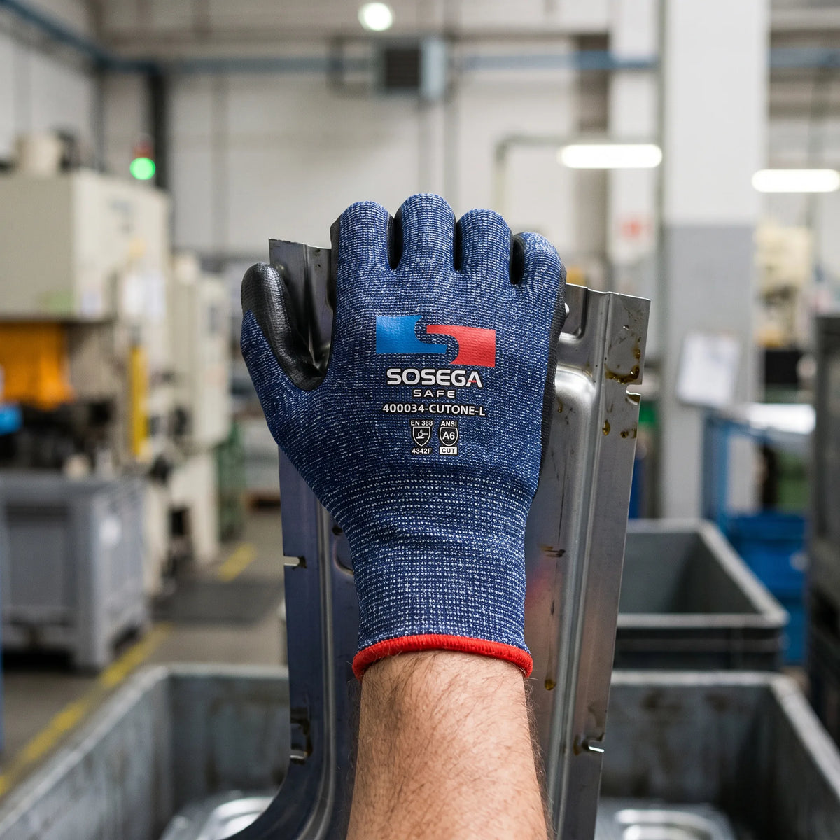 A6 Cut Resistant Nitrile Foam Coated Gloves, HPPE Shell